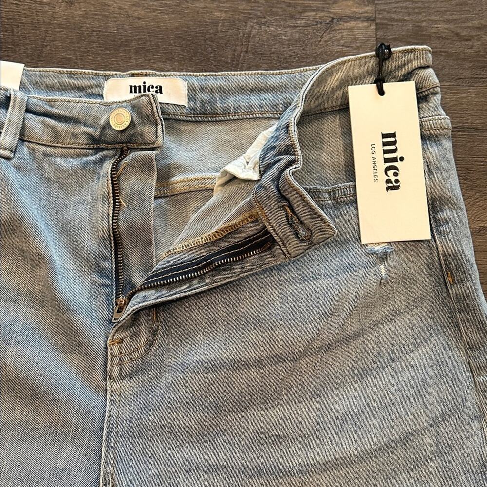 Mica 14W High-Rise Electric Blue Light Wash Denim Ankle Wide-Leg Jean‎ - Picture 6 of 10